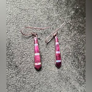 Sterling Silver Earrings with opal accents.